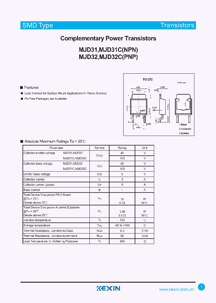 MJD32_9052475.PDF Datasheet