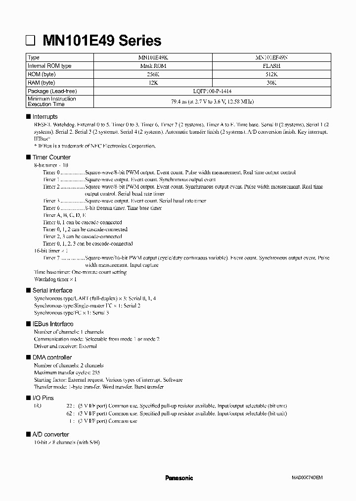 MN101EF49N_9053550.PDF Datasheet