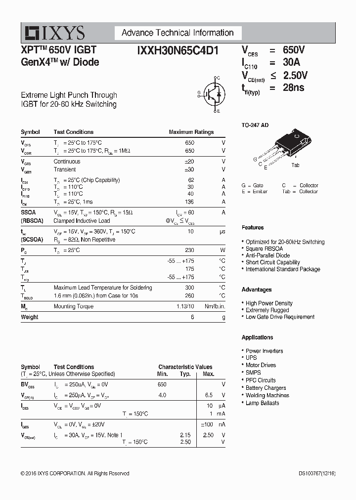 IXXH30N65C4D1_9055507.PDF Datasheet