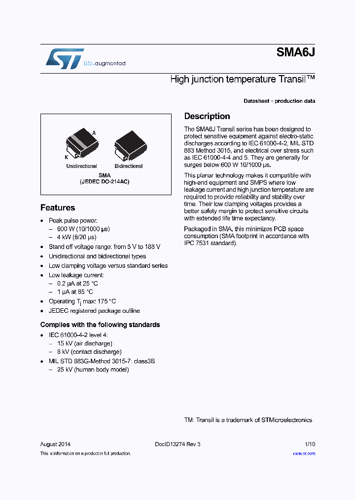 SMA6J60A-TR_9058814.PDF Datasheet