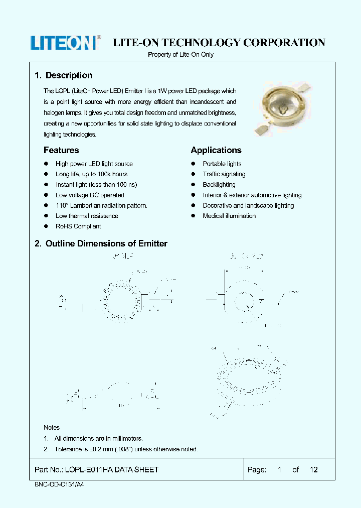 LOPL-E011HA_9060535.PDF Datasheet