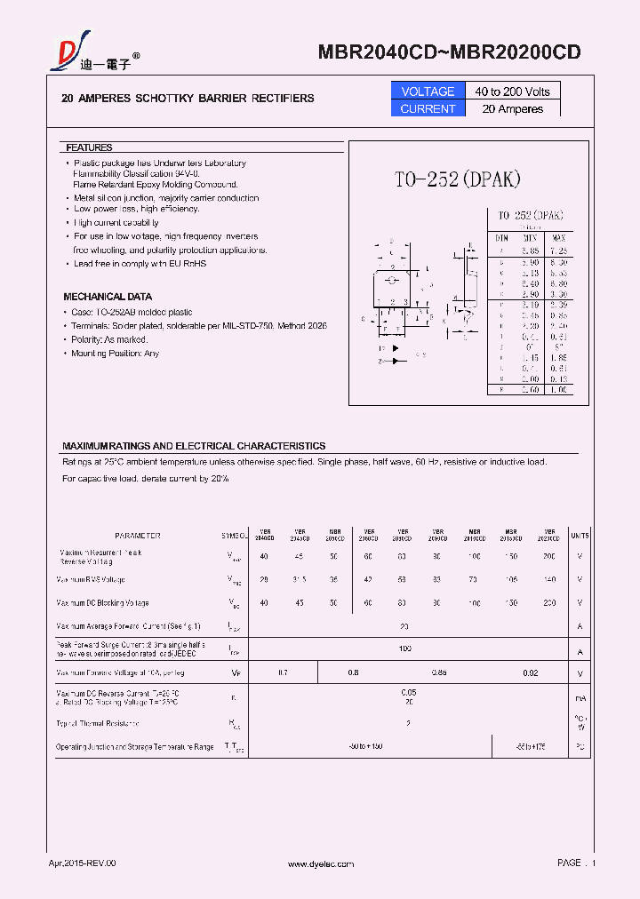 MBR2045CD_9070750.PDF Datasheet