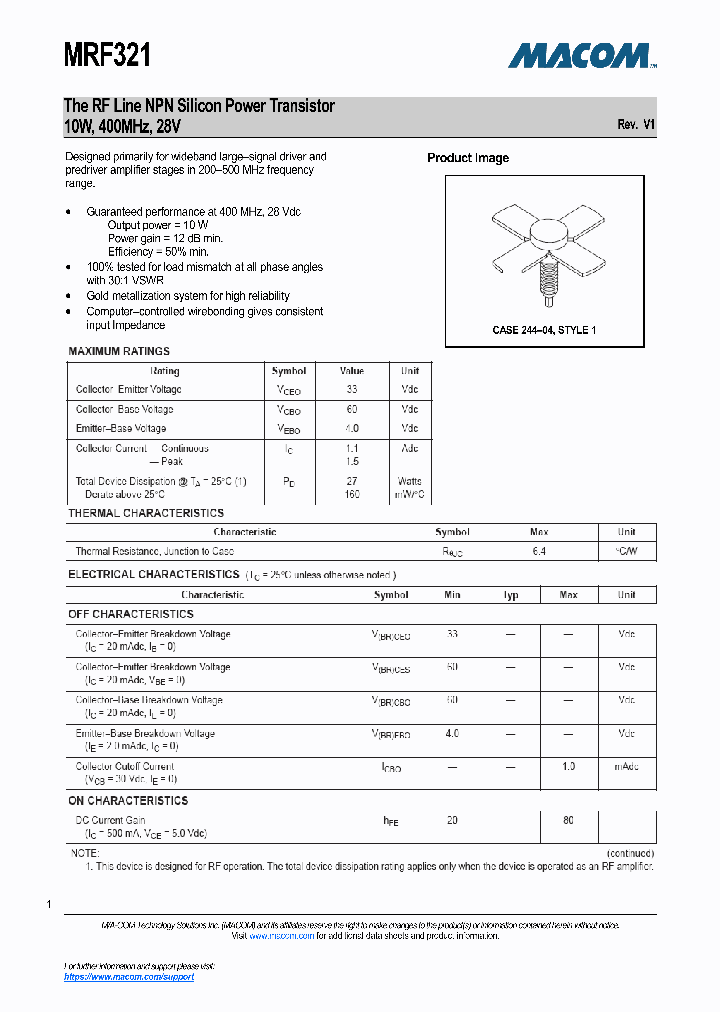 MRF321-17_9075202.PDF Datasheet