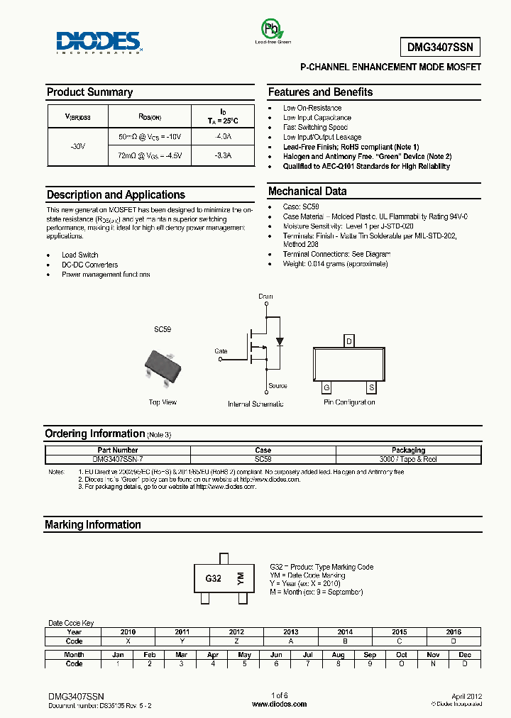 DMG3407SSN_9076574.PDF Datasheet