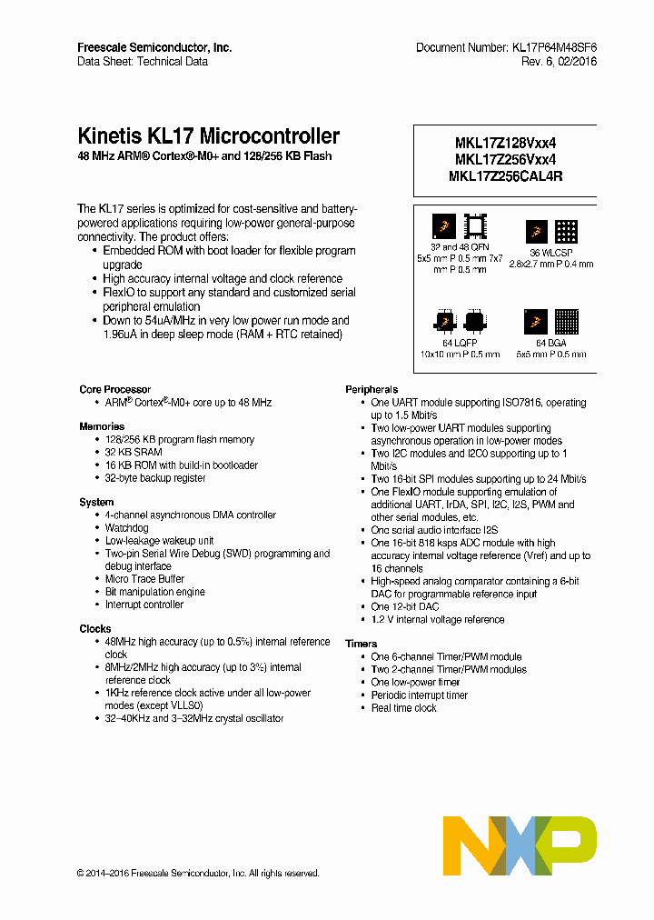 KL17P64M48SF6_9077470.PDF Datasheet