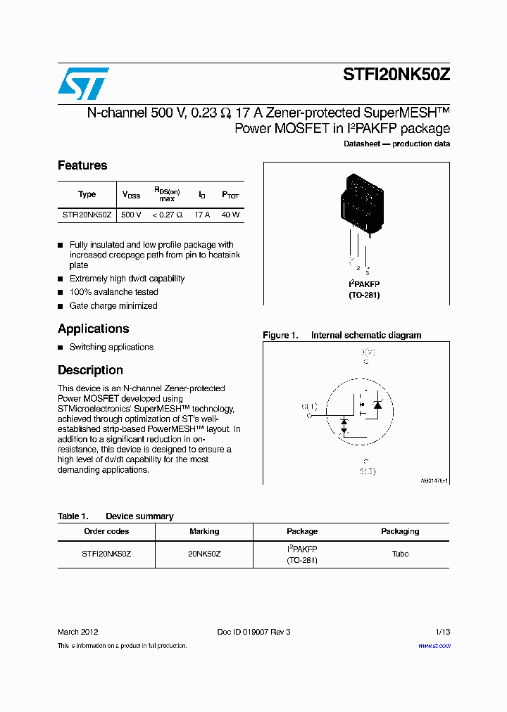 STFI20NK50Z_9079197.PDF Datasheet