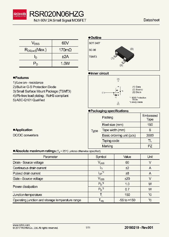 RSR020N06HZG_9079896.PDF Datasheet