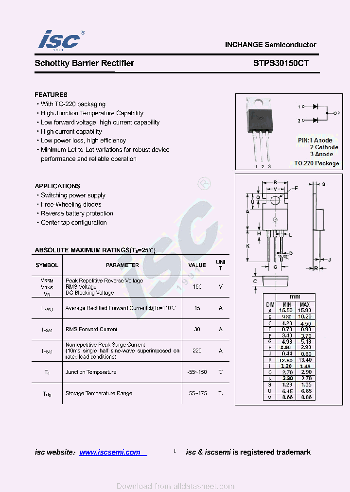 STPS30150CT_9082554.PDF Datasheet