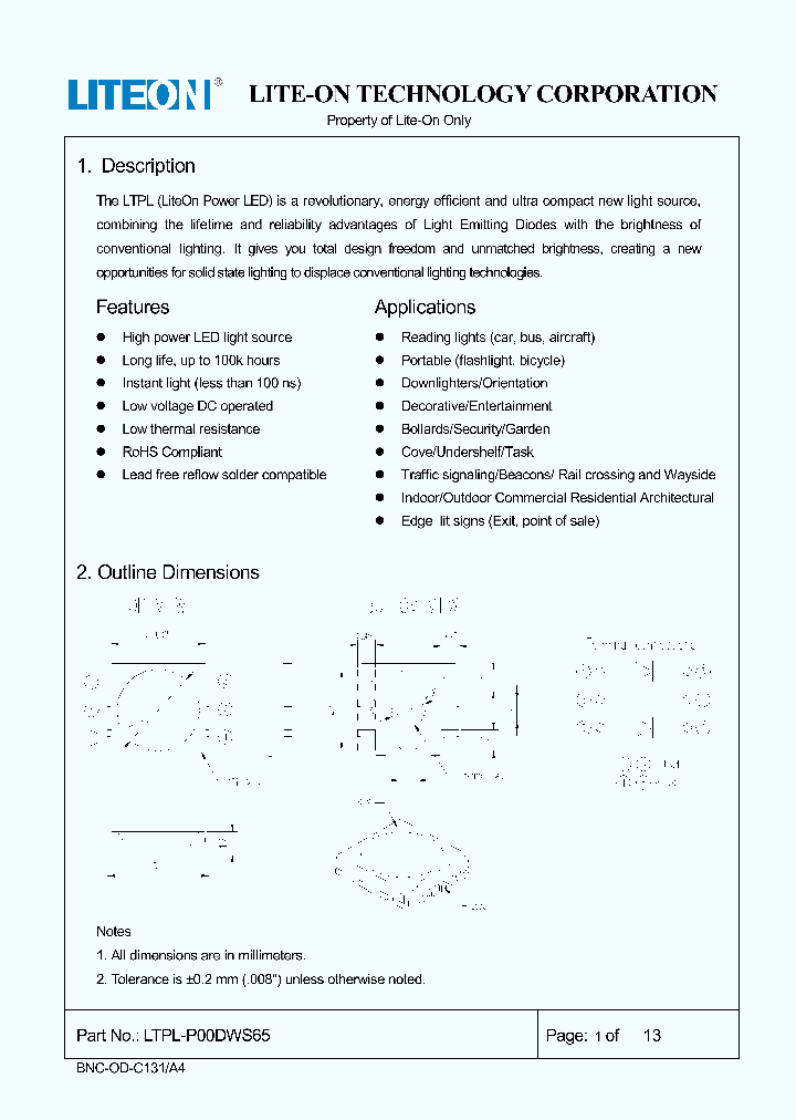 LTPL-P00DWS65_9085732.PDF Datasheet