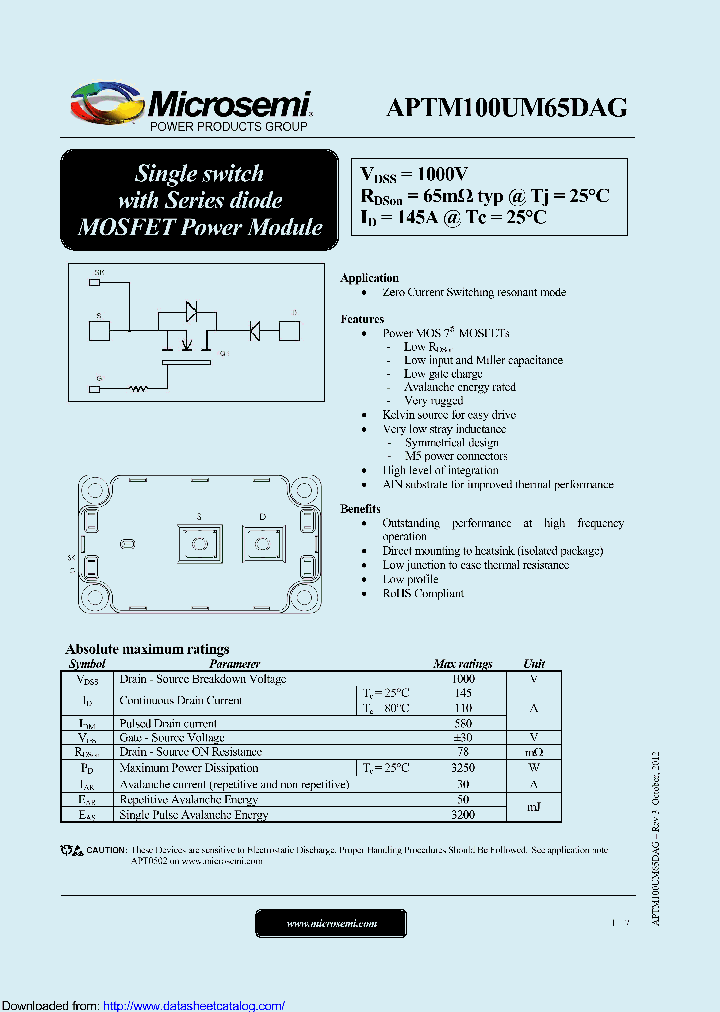 APTM100UM65DAG_9087730.PDF Datasheet