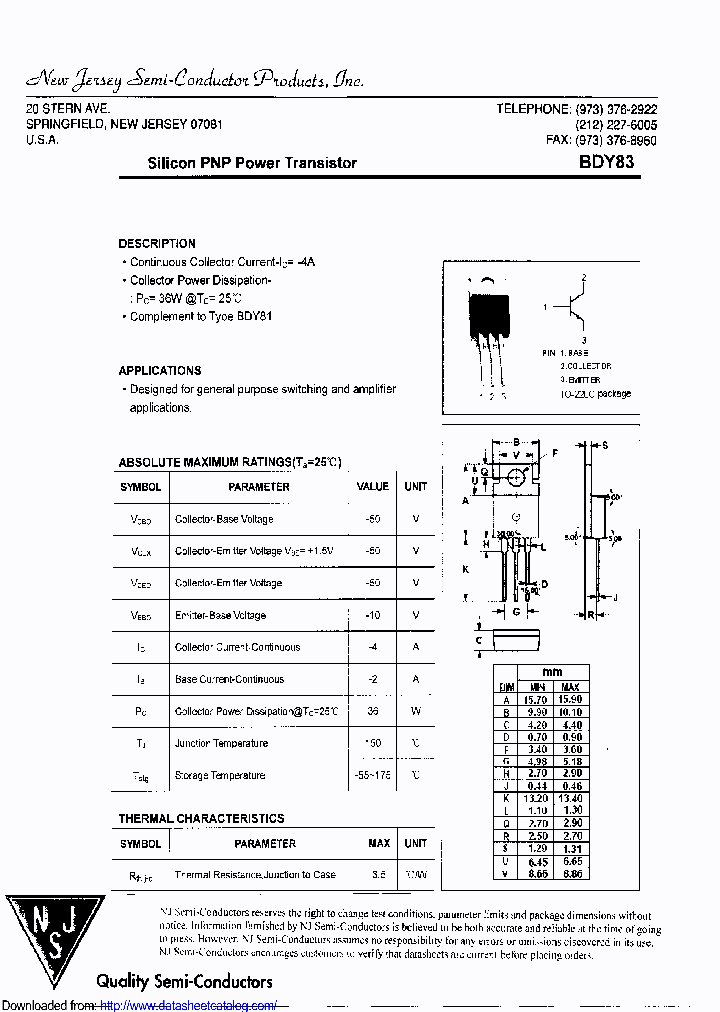 BDY83_9099901.PDF Datasheet