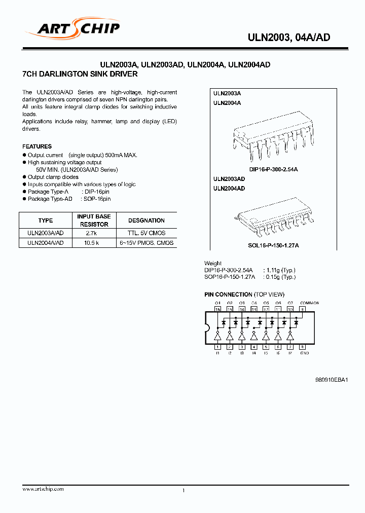 ULN2003AD_9100122.PDF Datasheet