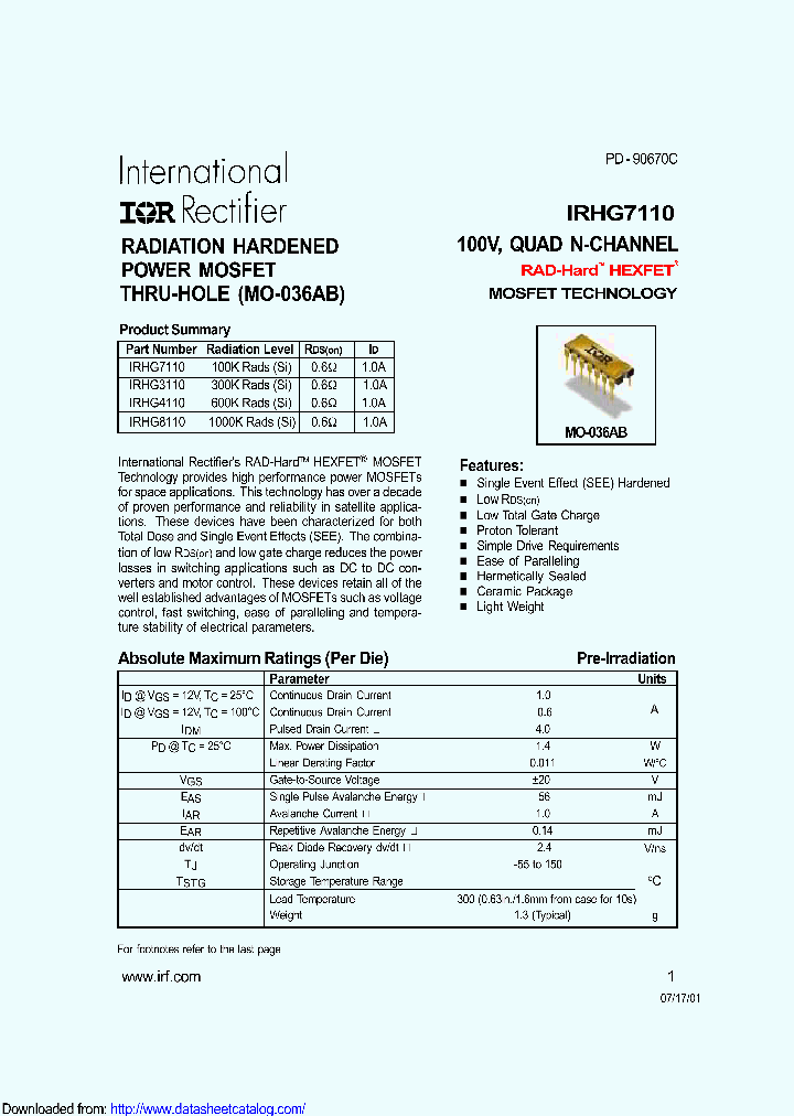 IRHG7110SCS_9100310.PDF Datasheet