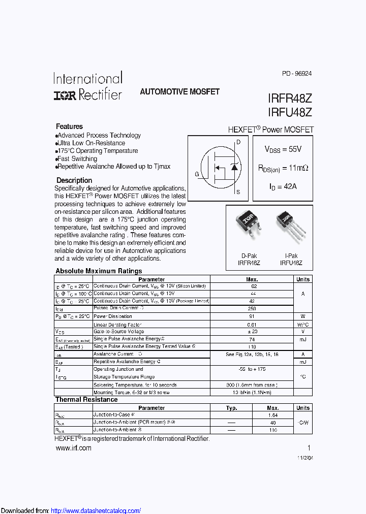 IRFR48ZTR_9102199.PDF Datasheet