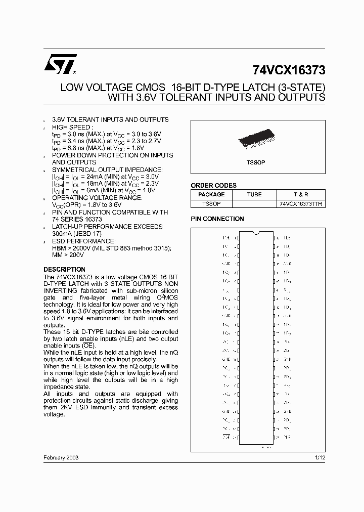 74VCX16373_9104124.PDF Datasheet