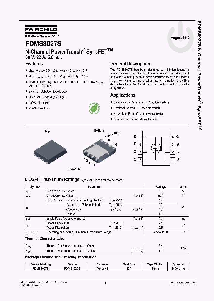 FDMS8027S_9117490.PDF Datasheet