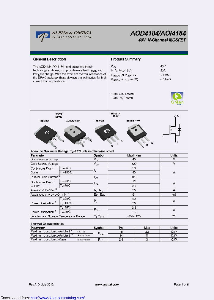 AOI4184_9140655.PDF Datasheet